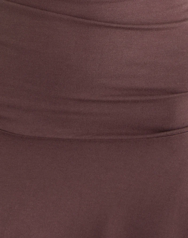 Eutalia Cowl Neck Halter Dress in Deep Taupe - Image 6