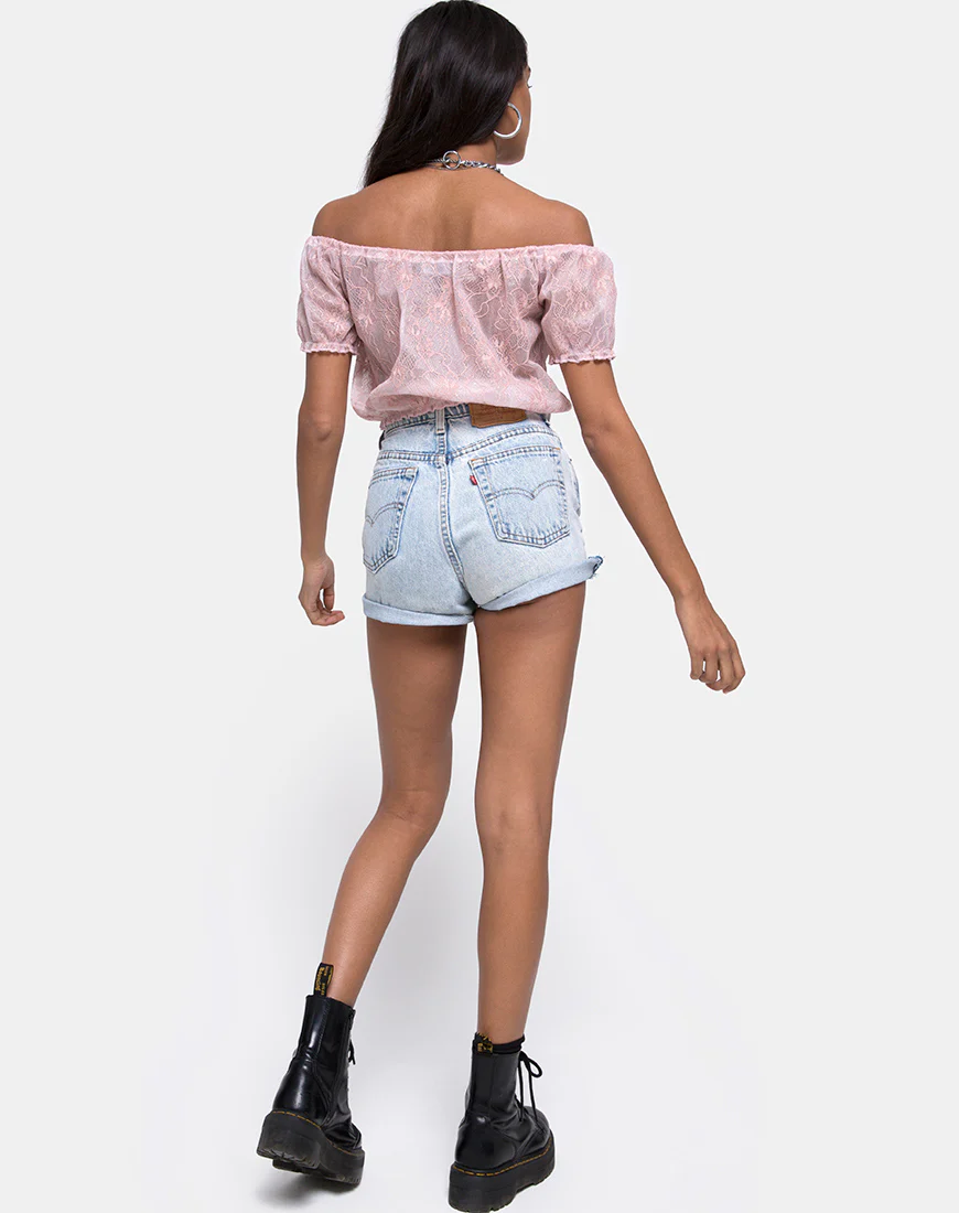 Eva Crop Top in Lace Rose - Image 4