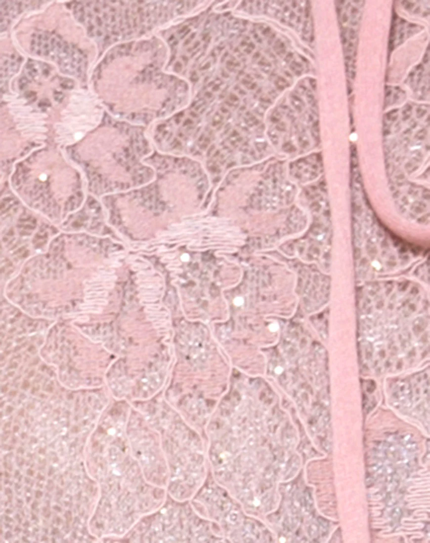 Eva Crop Top in Lace Rose - Image 5