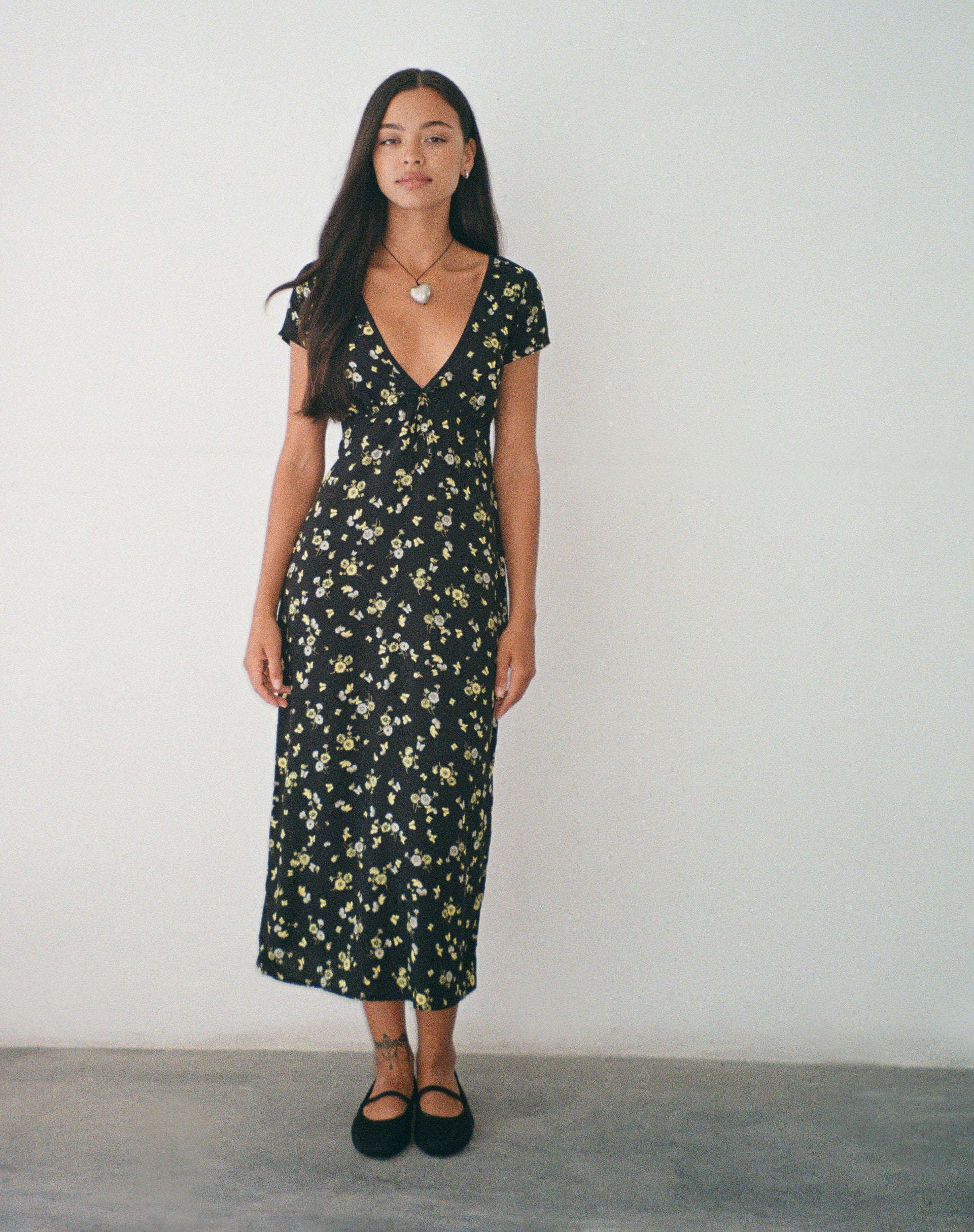 Eviaso Midi Dress in Lemon and Lime Black - Image 3