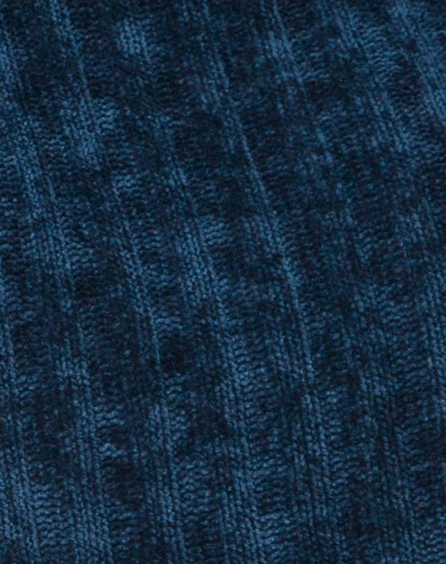 Evie Cropped Sweatshirt in Chenille Blue - Image 5