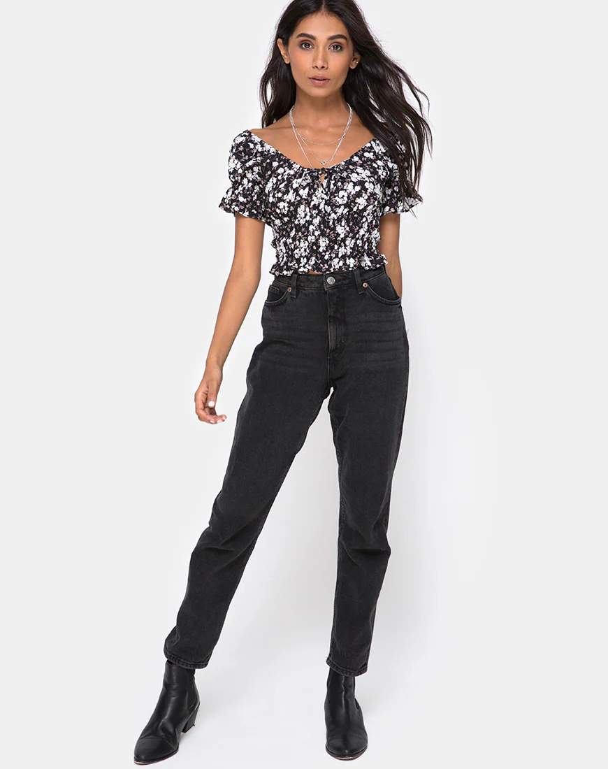 Evony Top in Dark Wild Flower - Image 3