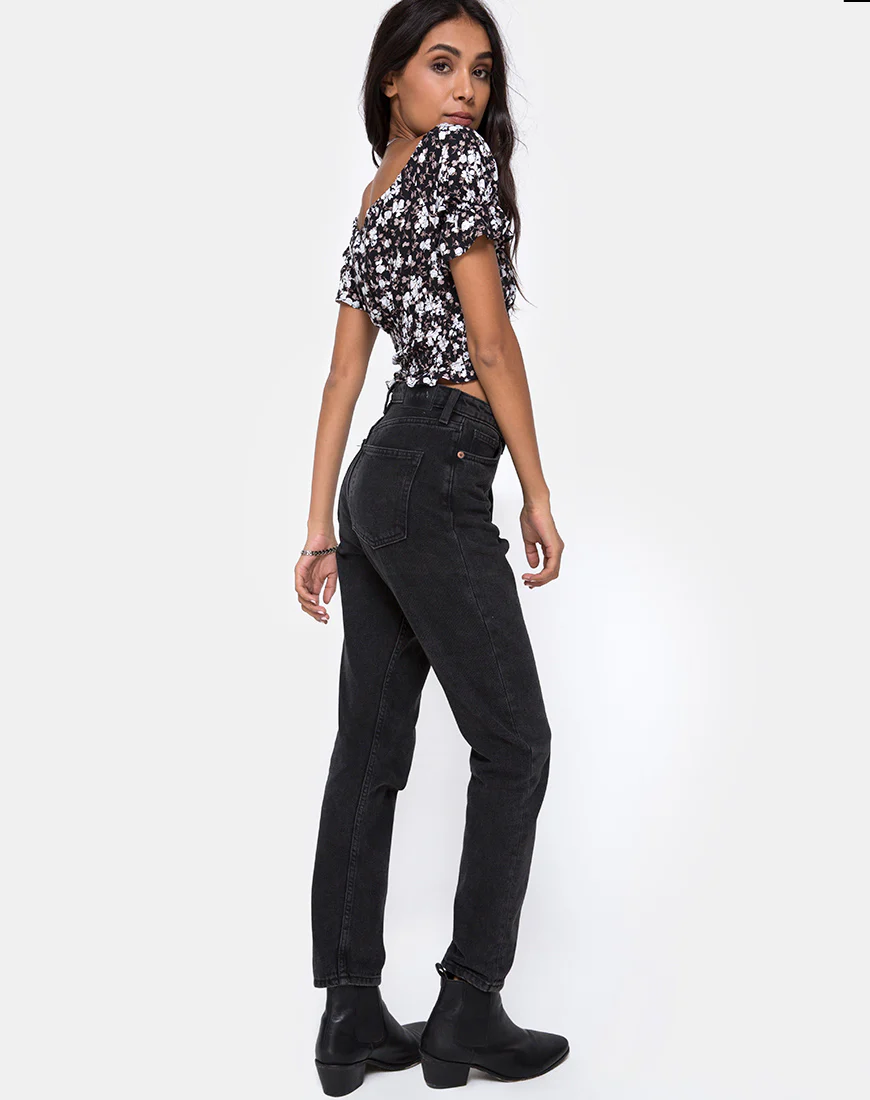 Evony Top in Dark Wild Flower - Image 4