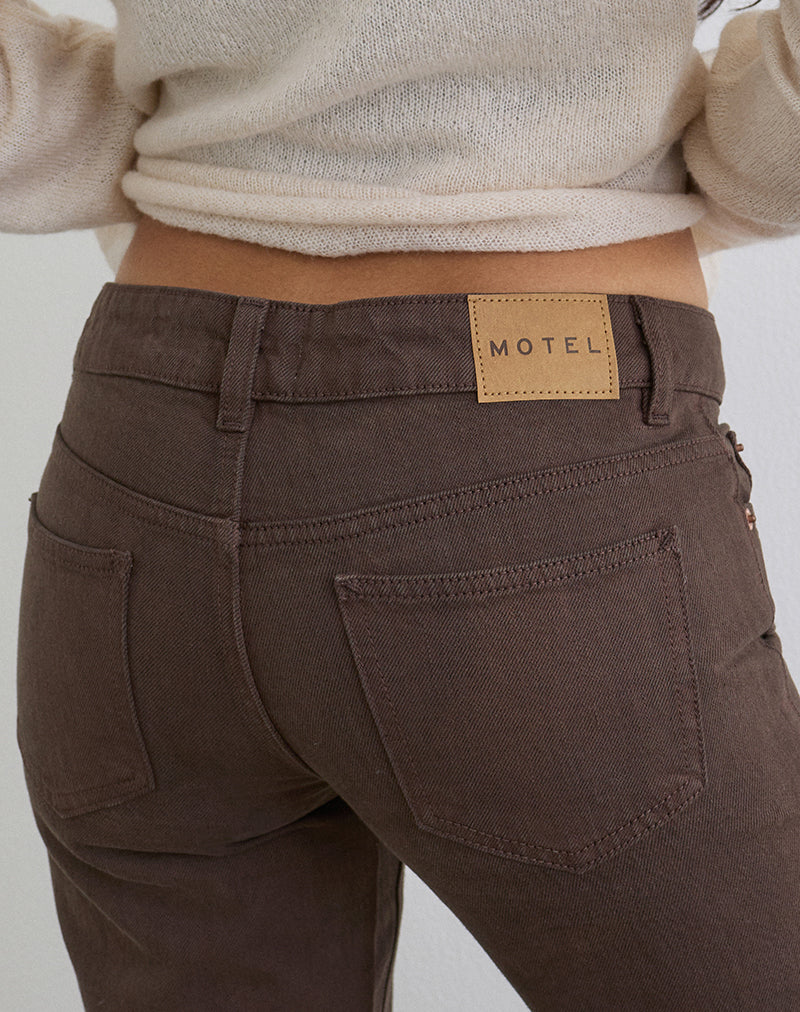 Extra Low Rise Flare Jeans in Dark Chocolate - Image 3