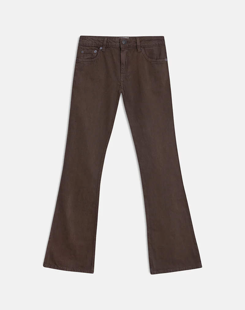 Extra Low Rise Flare Jeans in Dark Chocolate - Image 5