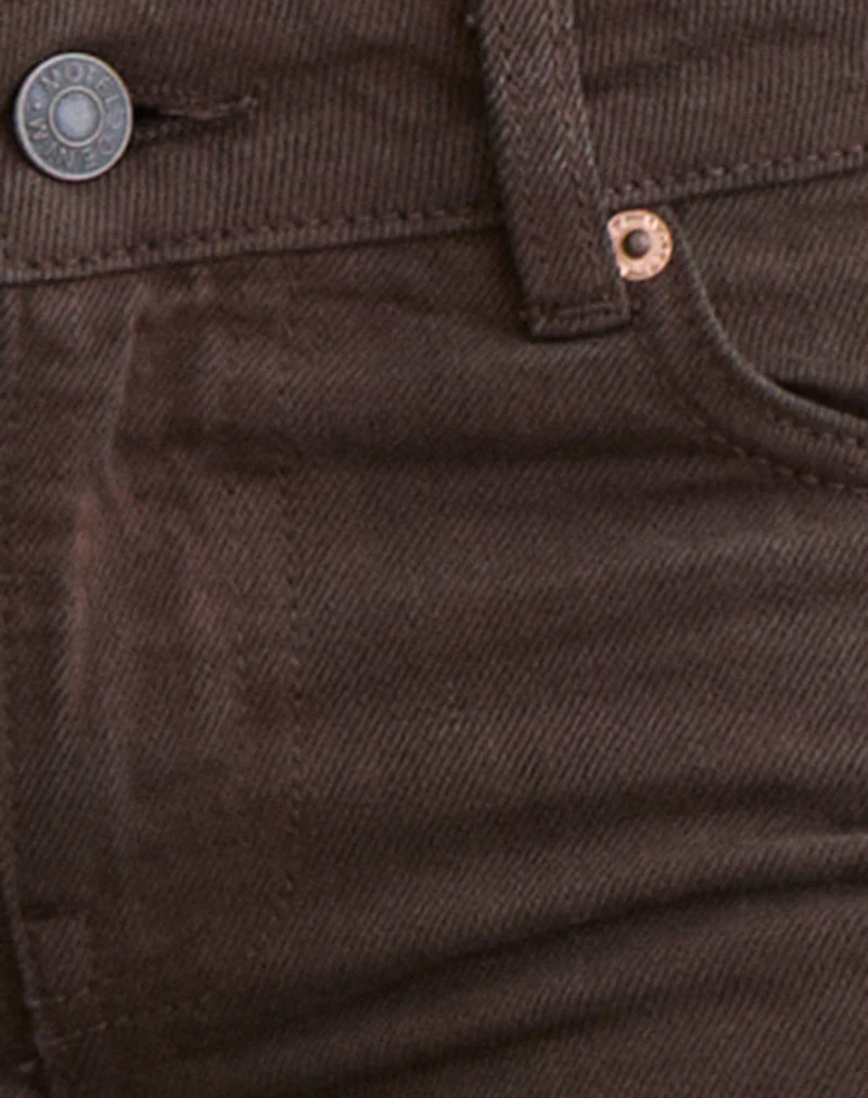Extra Low Rise Flare Jeans in Dark Chocolate - Image 7