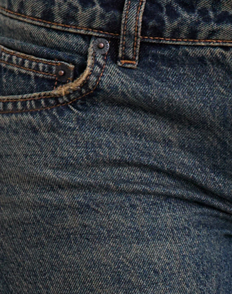 Extra Low Rise Flare Jeans in Dirty Green - Image 8