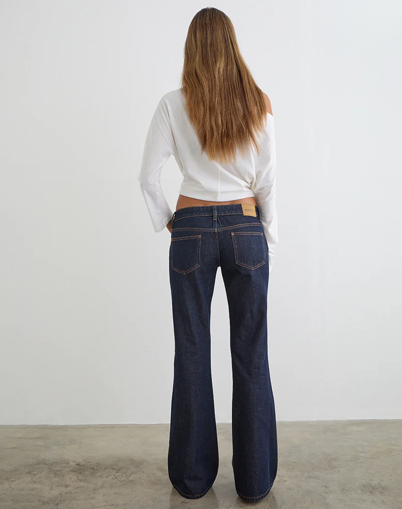 Extra Low Rise Flare Jeans in Indigo - Image 6