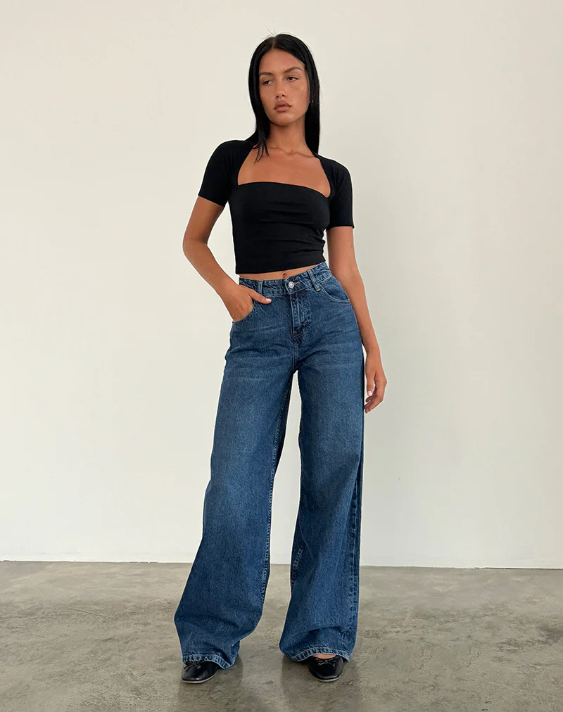 Roomy Extra Wide Jeans in Mid Blue Used - Image 4