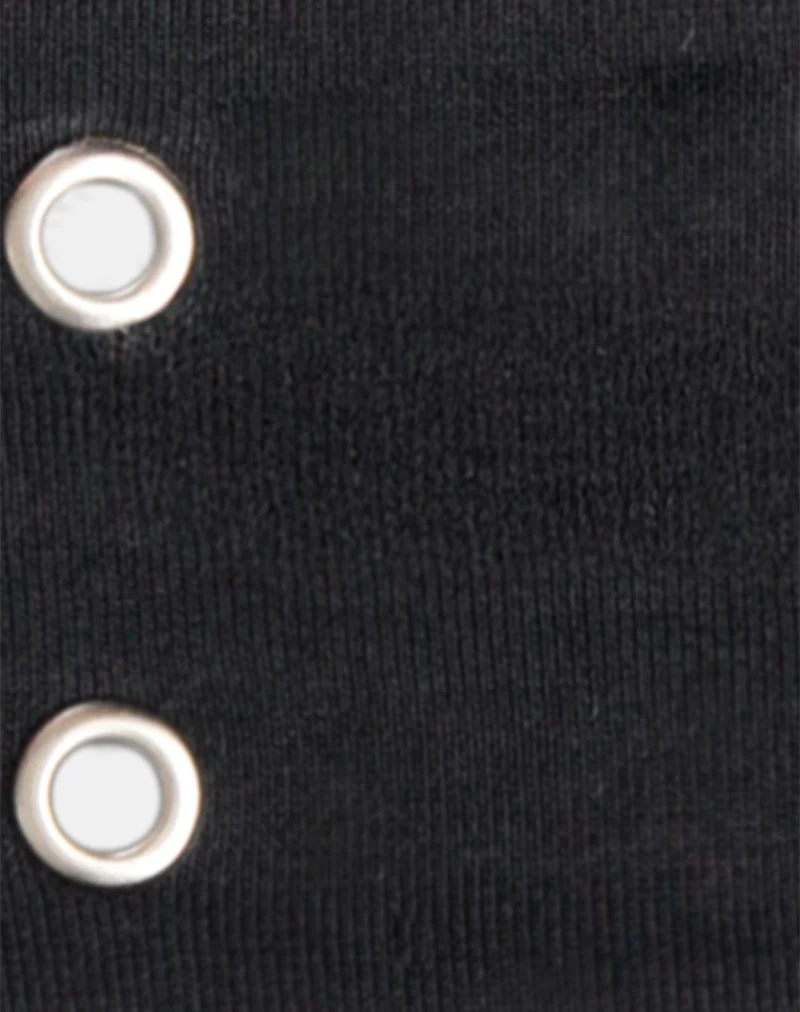 Eyelet Headband in Black - Image 4