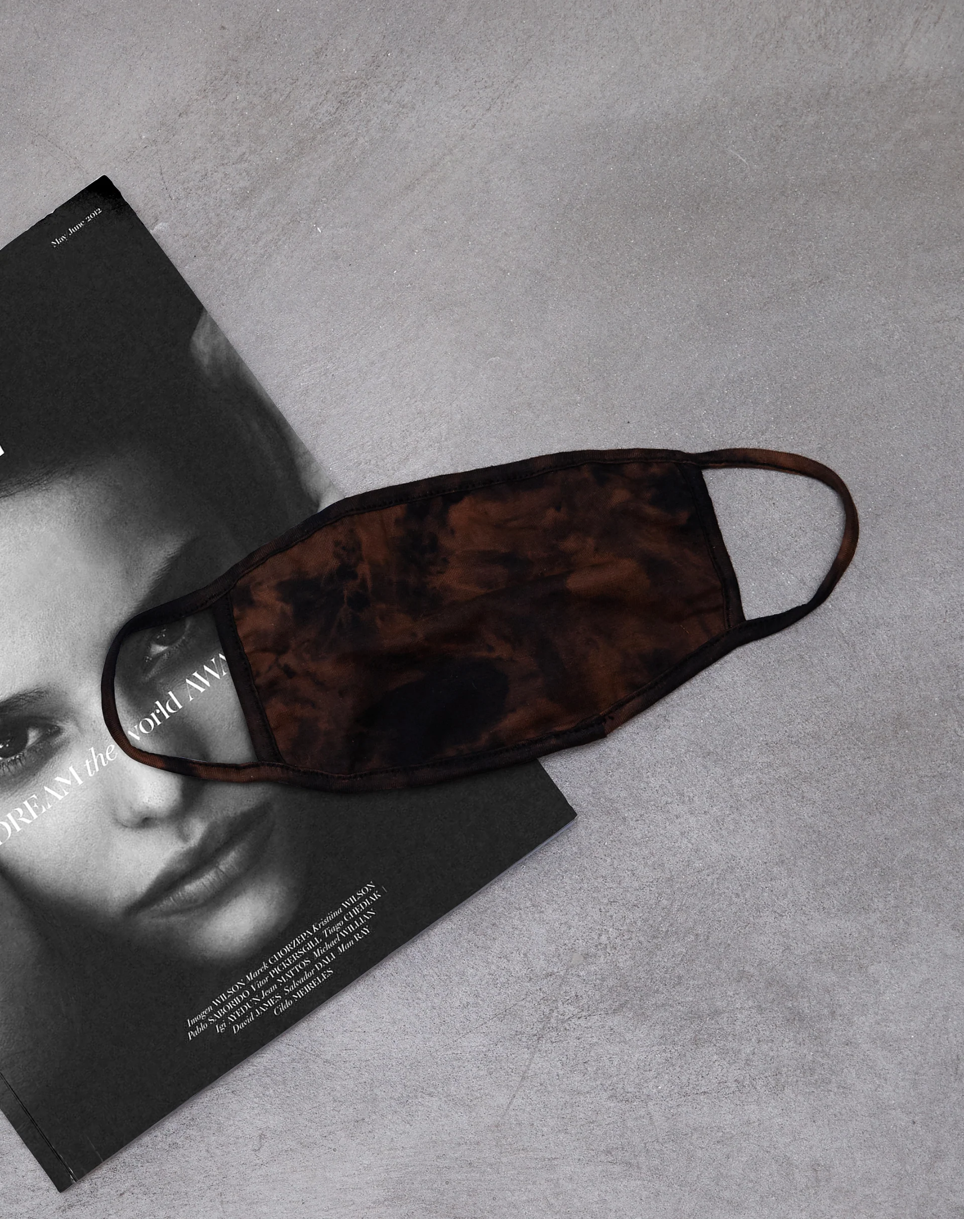 Face Mask in Black Rust Tie Dye - Image 2