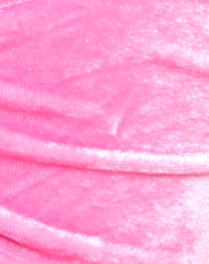Fadel Bikini Top in Velvet Candy Pink - Image 5