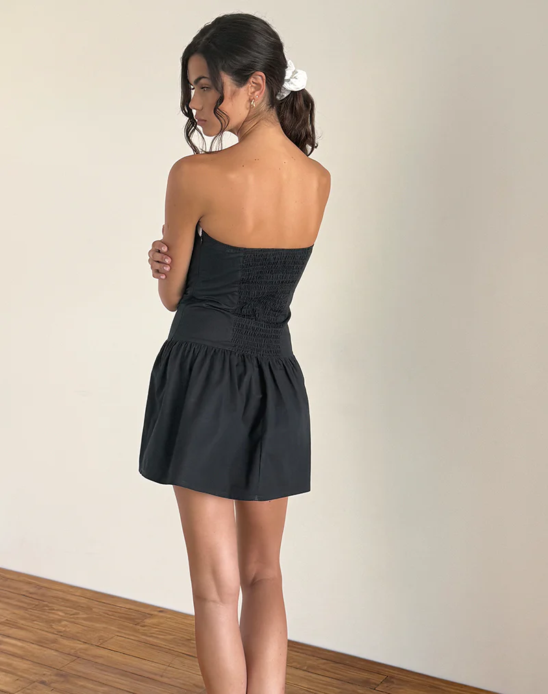 Faelas Mini Dress in Tap Shoe with Off White Bows - Image 3