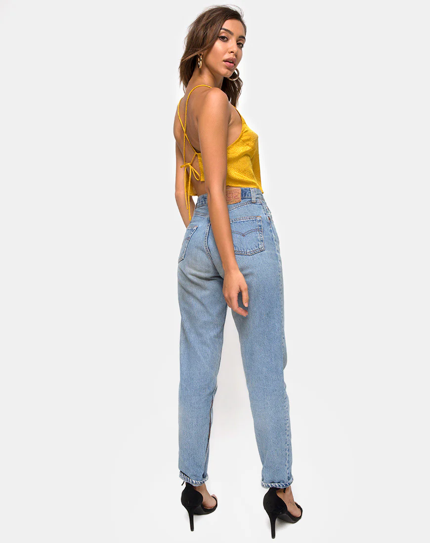 Fair Cami Top in Satin Mustard - Image 4