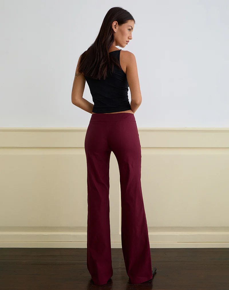 Falita Trouser in Tailoring Burgundy - Image 4