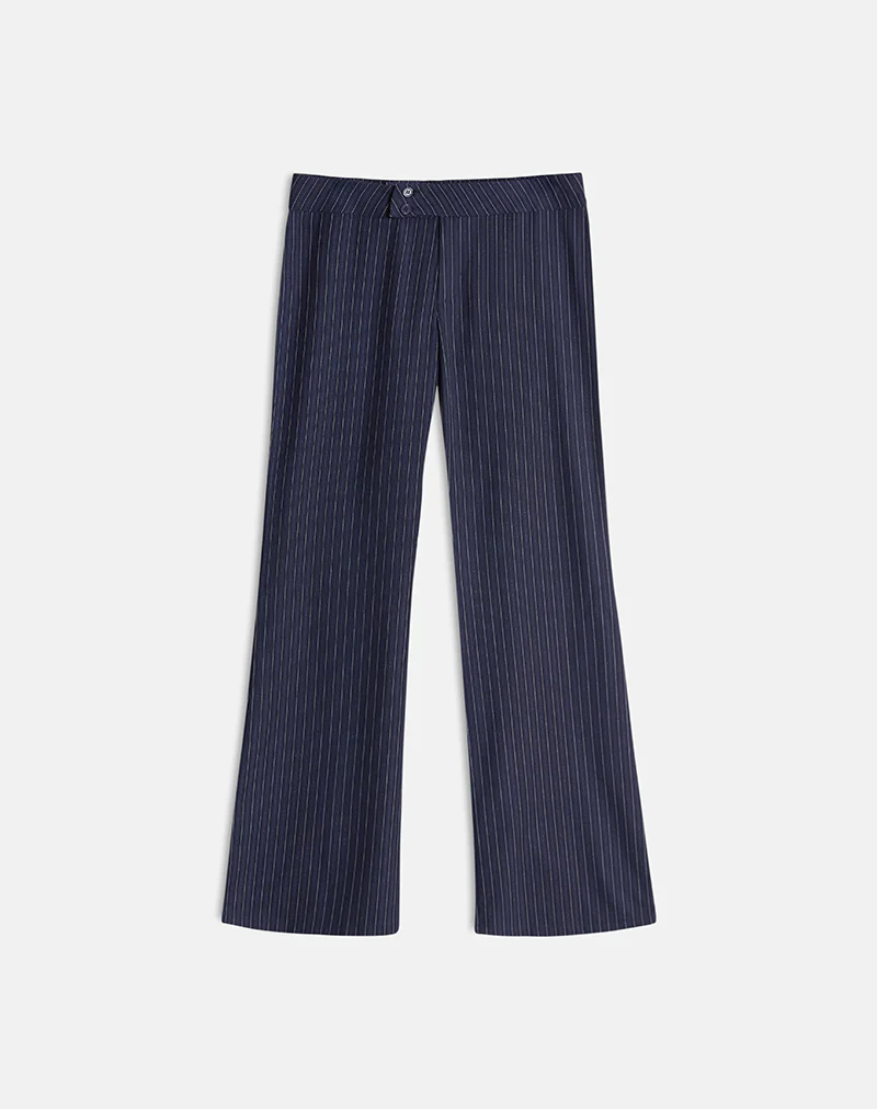 Falita Trouser in Tailoring Navy Stripe - Image 5