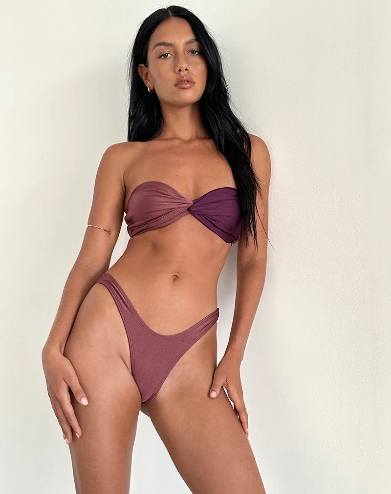 Farida Bikini Bottom in Deep Mauve - Image 2