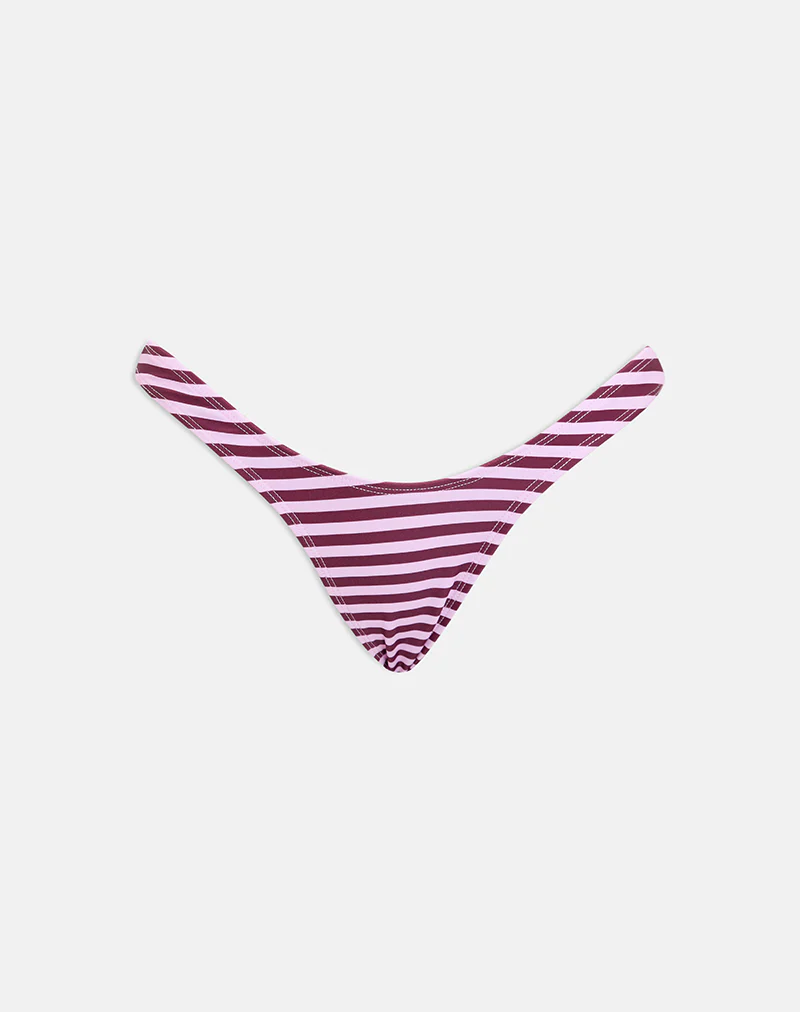 Farida Bikini Bottom in Vivid Lines Purple and Pink - Image 3