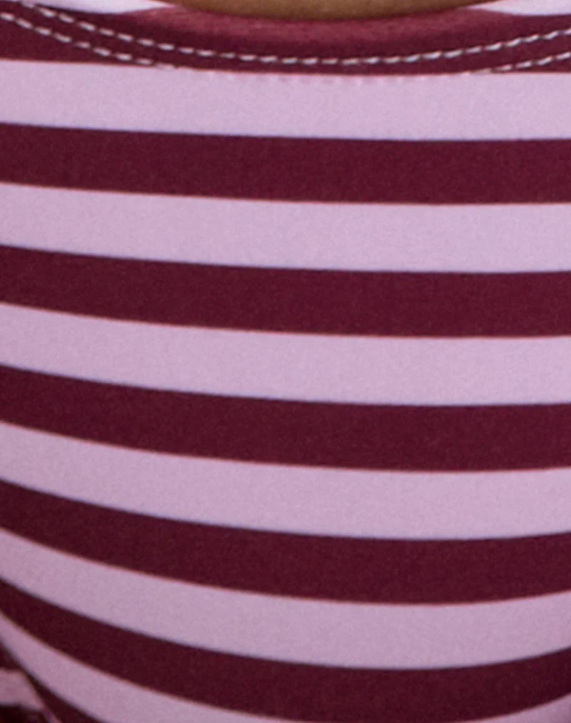 Farida Bikini Bottom in Vivid Lines Purple and Pink - Image 7