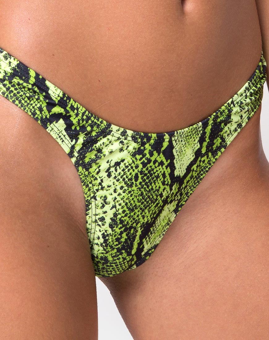 Farida Bikini Bottom in Slime Lime Snake - Image 5