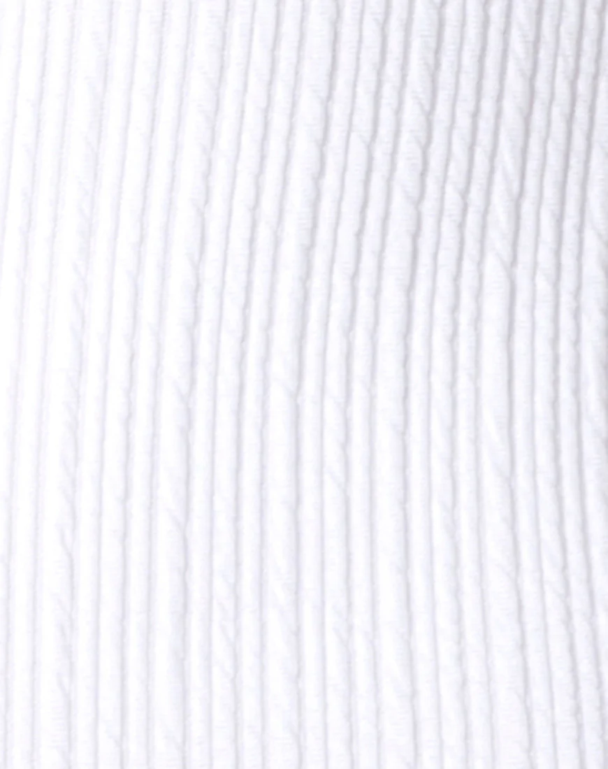 Farlie Bodycon Dress in Multi Rib Ivory - Image 5