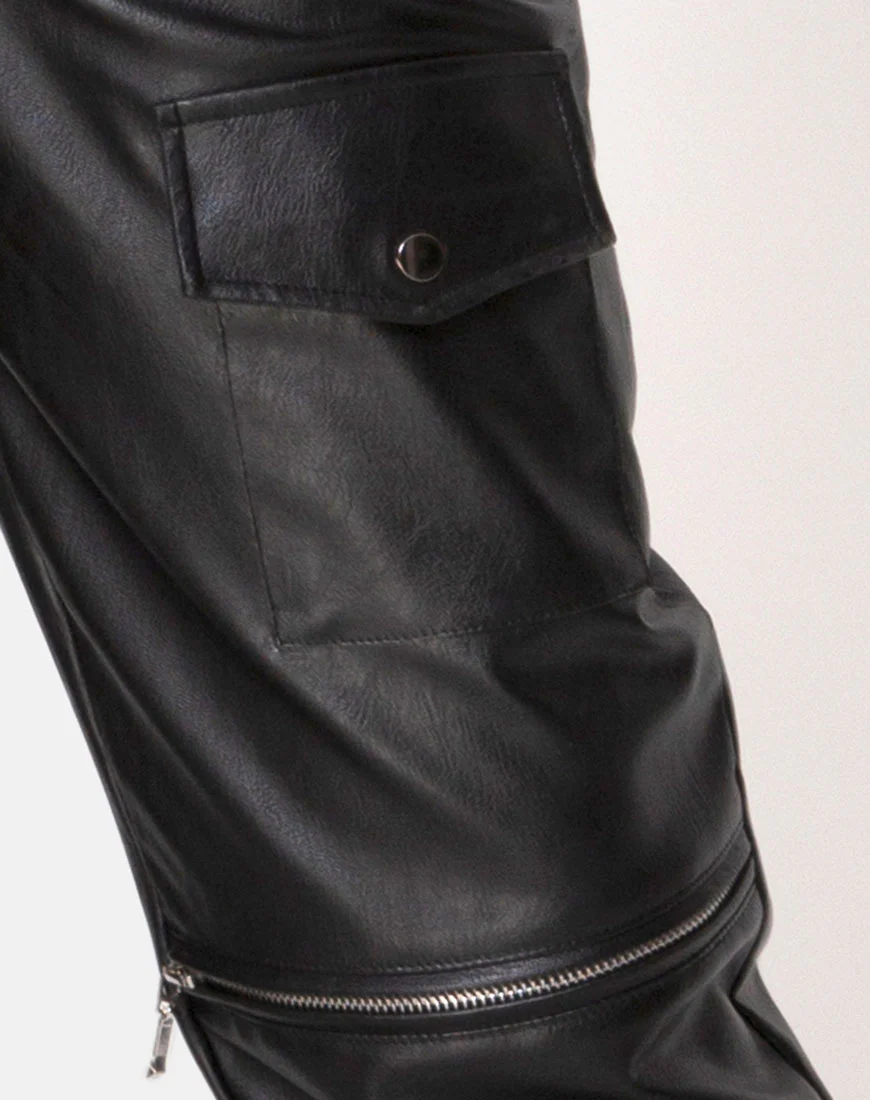 Faroe PU Trouser in Black - Image 6