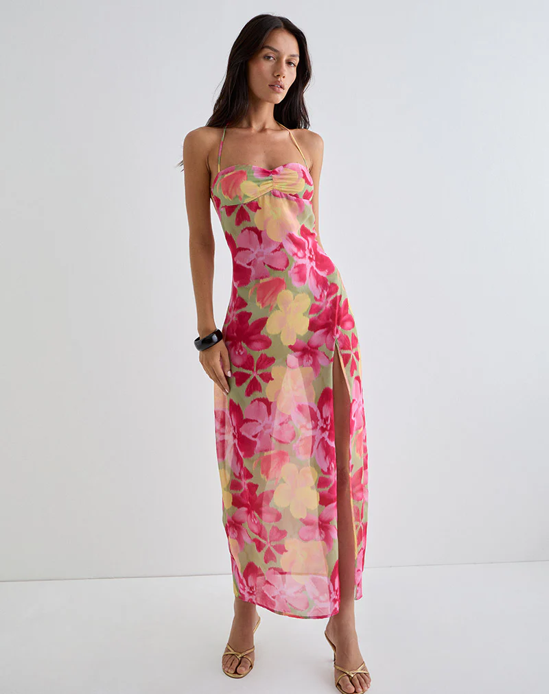 Fasha Maxi Dress in Bold Multi Colour Floral - Image 2