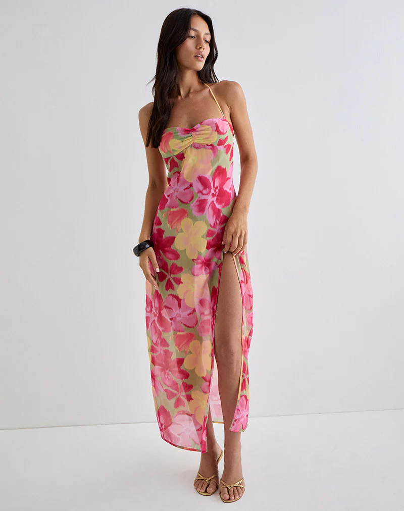 Fasha Maxi Dress in Bold Multi Colour Floral - Image 5