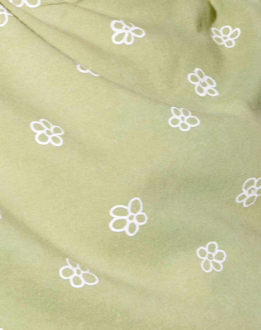 Fawly Crop Top in Small Graffiti Flower Sage - Image 8