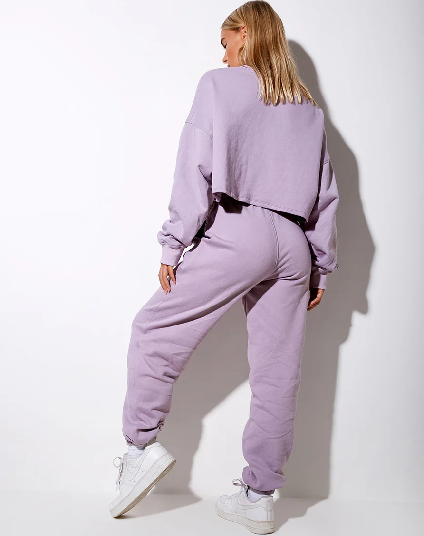 Fawly Crop Top in Violet 'Angel' Embro in White - Image 6