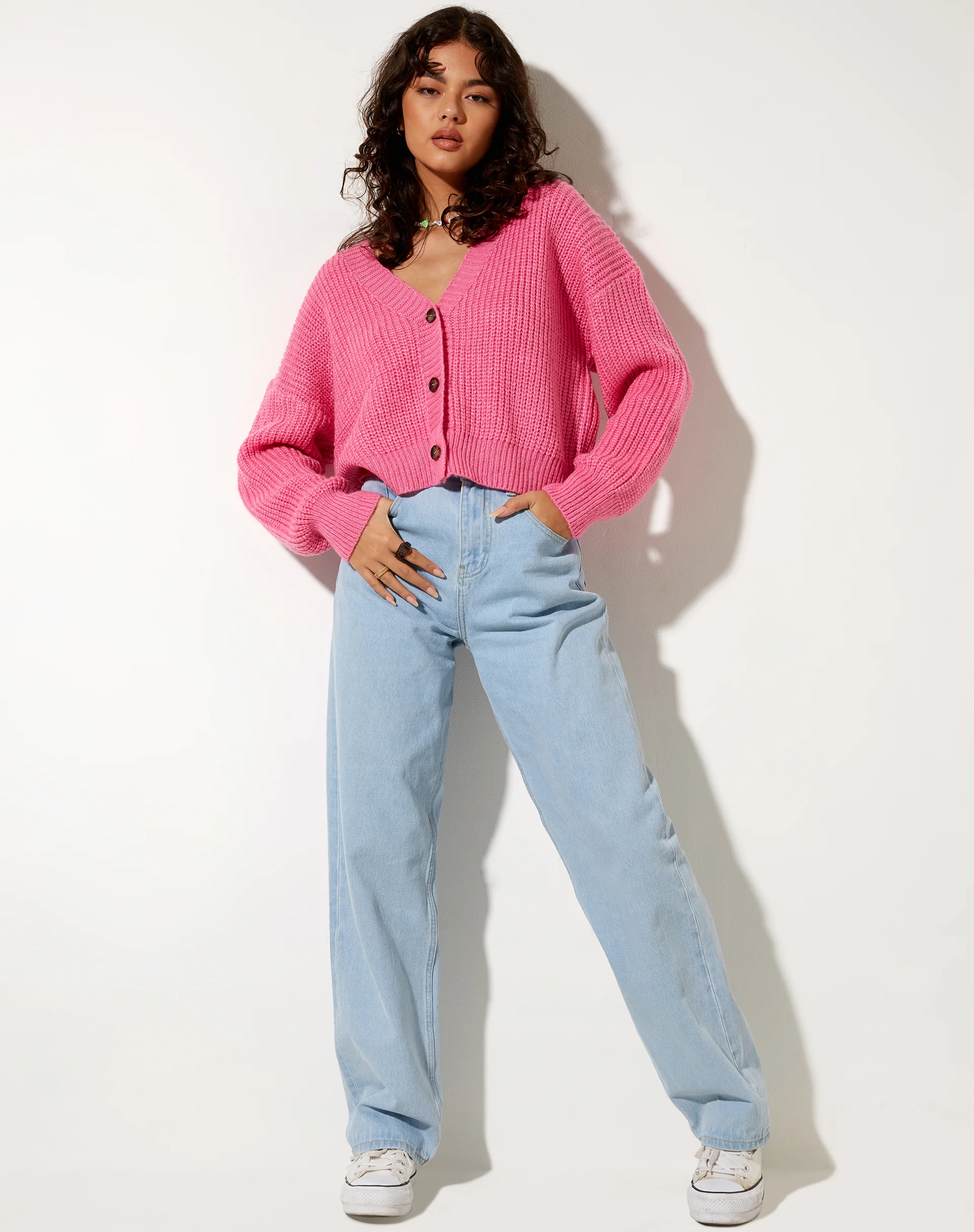 Faya Cardigan in Bubblegum Pink - Image 4