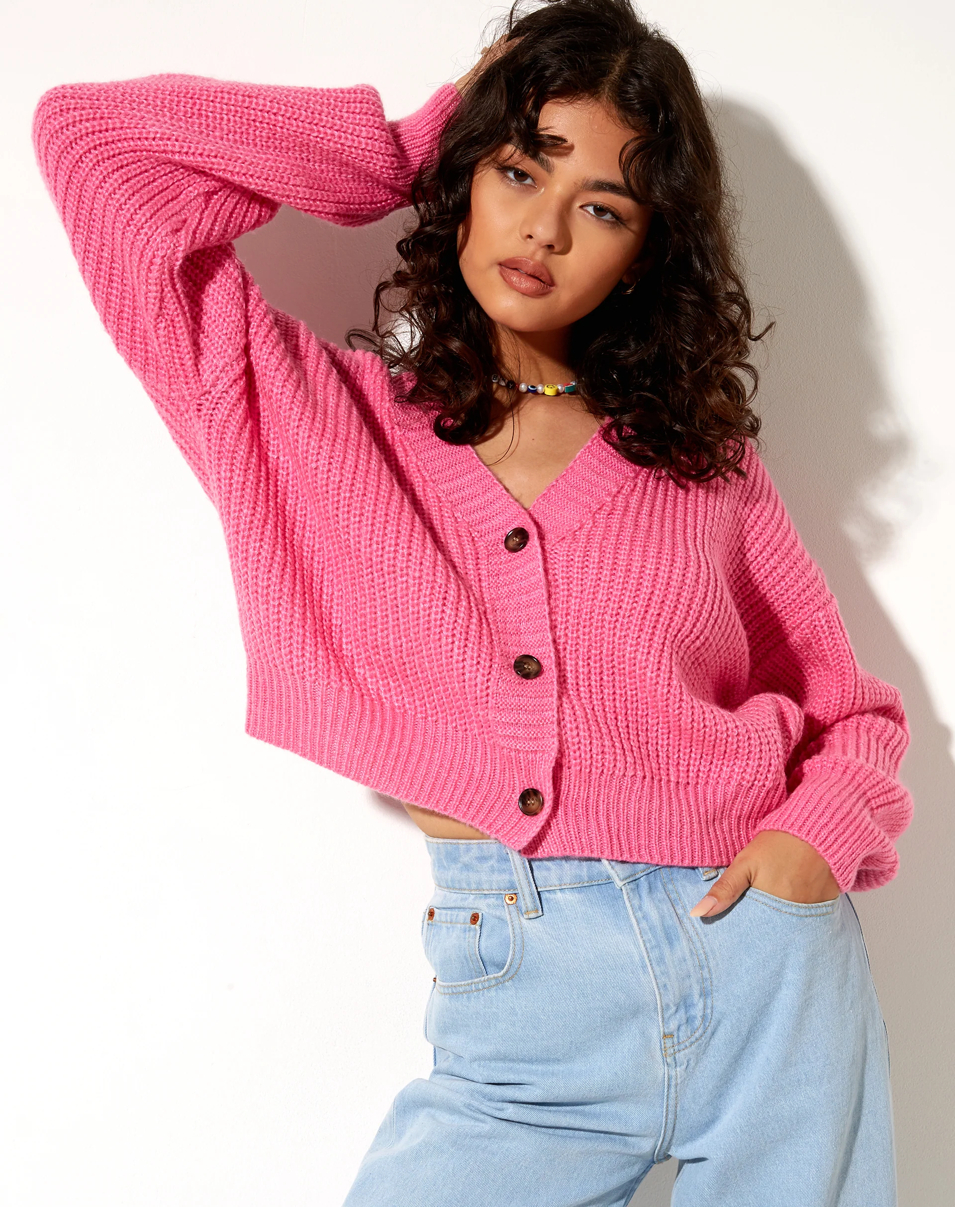 Faya Cardigan in Bubblegum Pink - Image 5