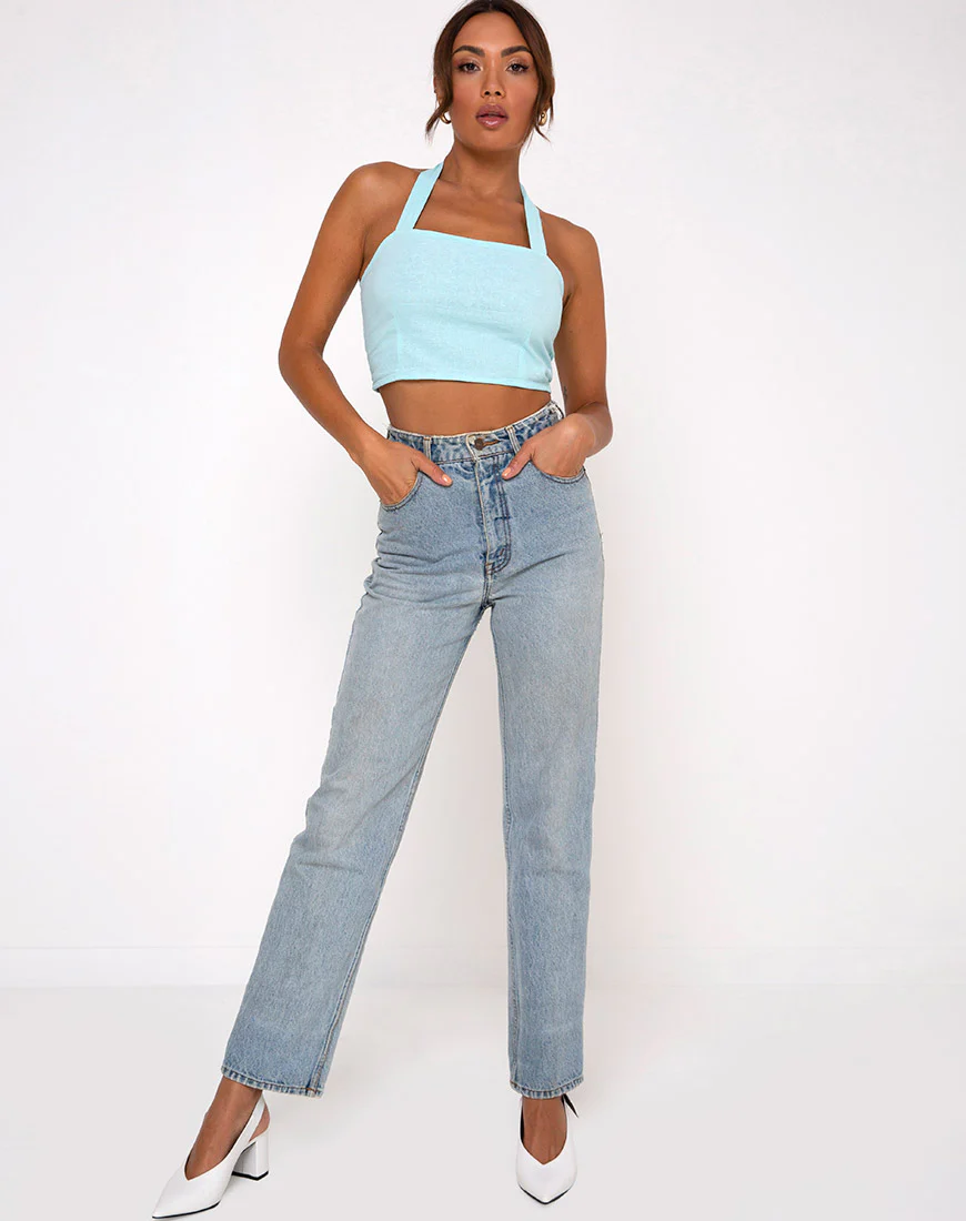 Fedora Crop Top in Aqua - Image 3