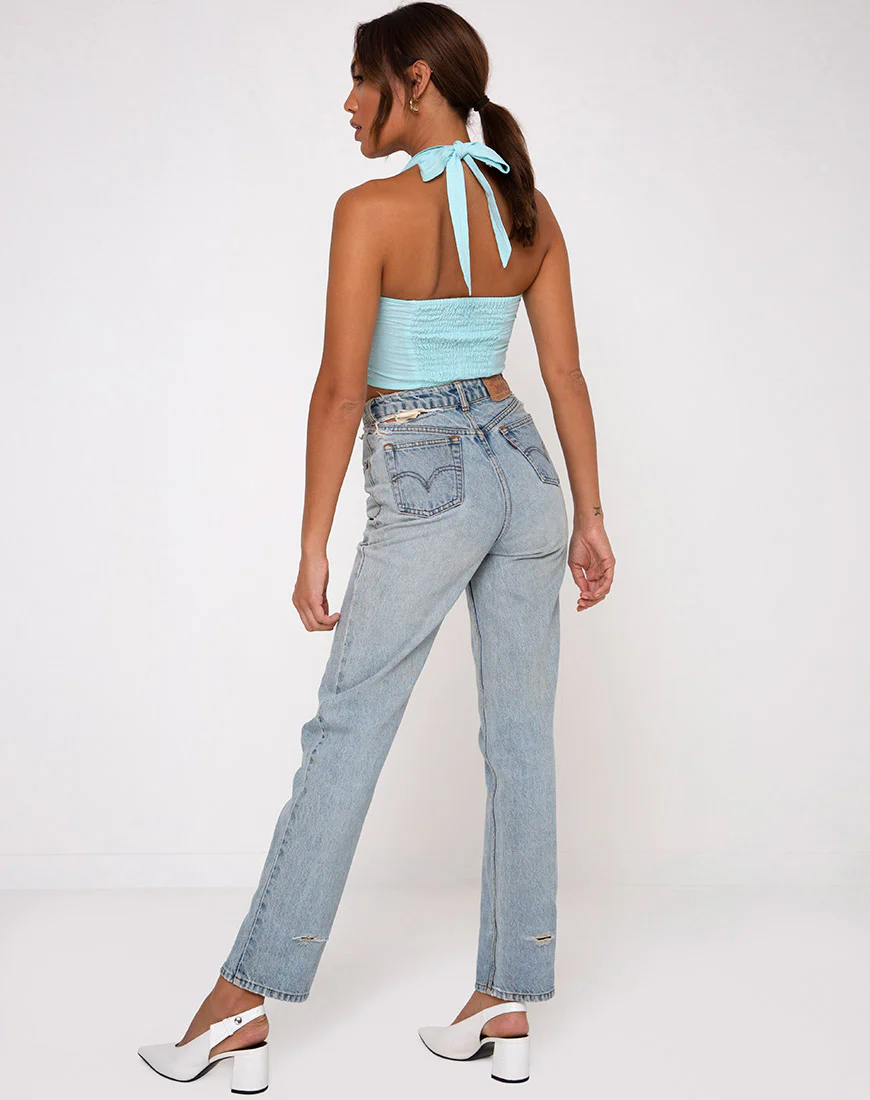 Fedora Crop Top in Aqua - Image 4