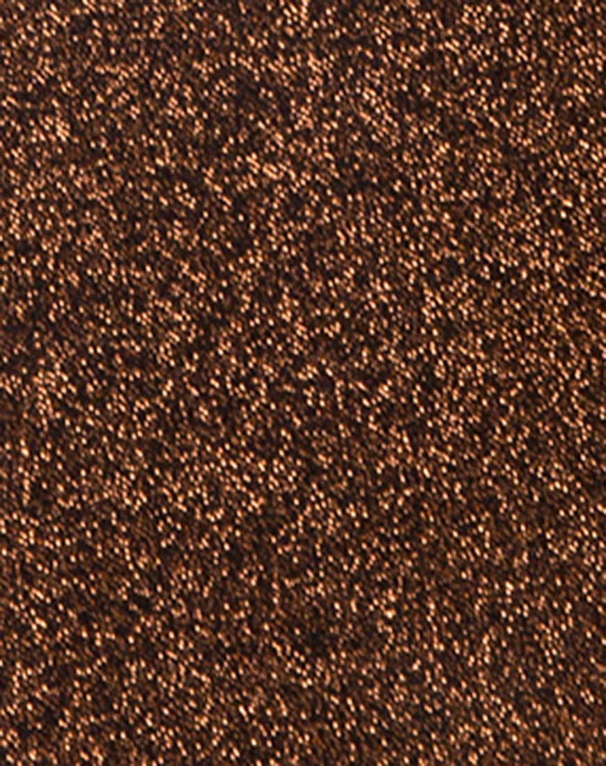 Felice Bodycon Dress in Glitter Lurex Bronze - Image 5