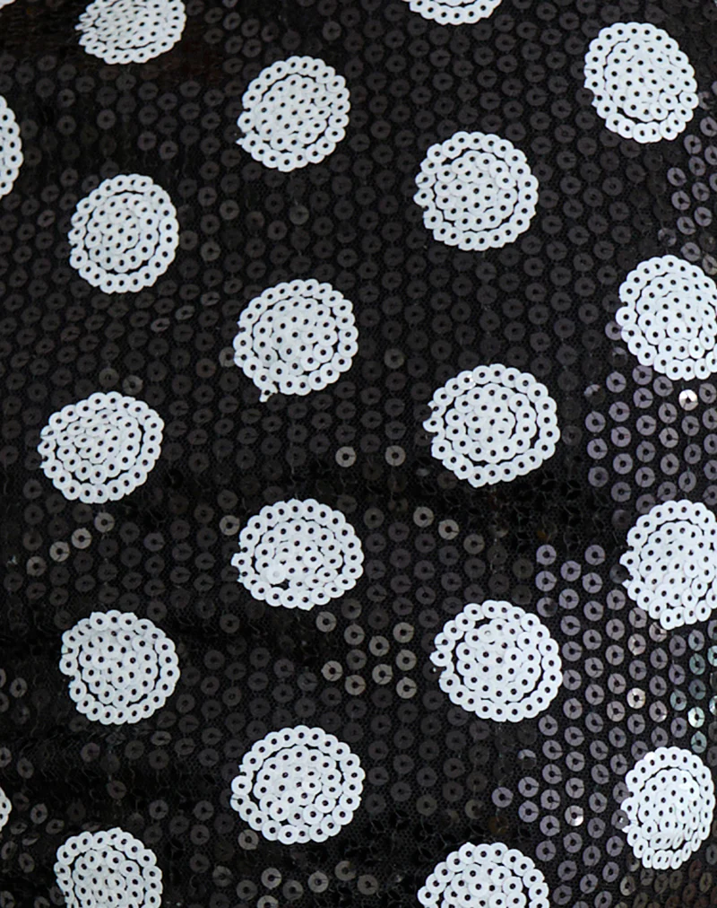Felicita Top in Polka Sequin Monochrome - Image 6