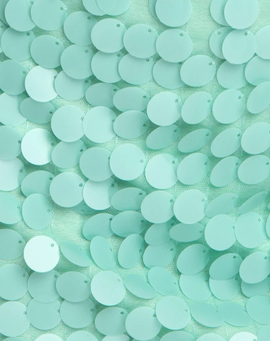 Finn Dress in Disc Sequin Mint - Image 5