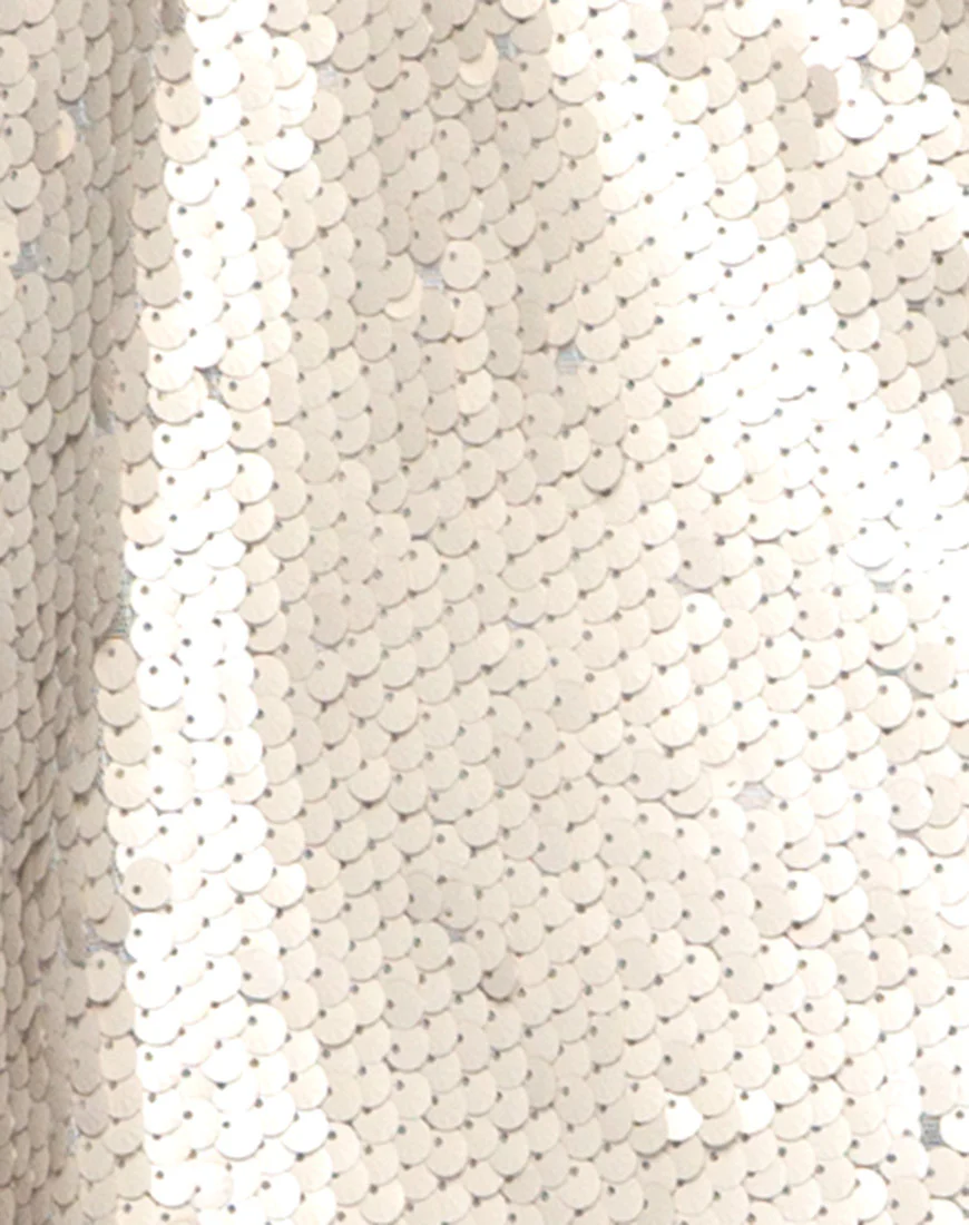 Finn Slip Dress in Shell Sequin Nude - Image 5