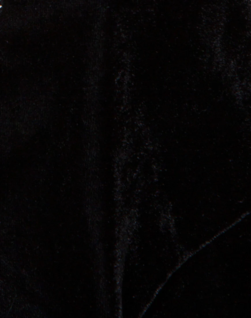 Fion Slip Dress in Velvet Diamond Black - Image 4