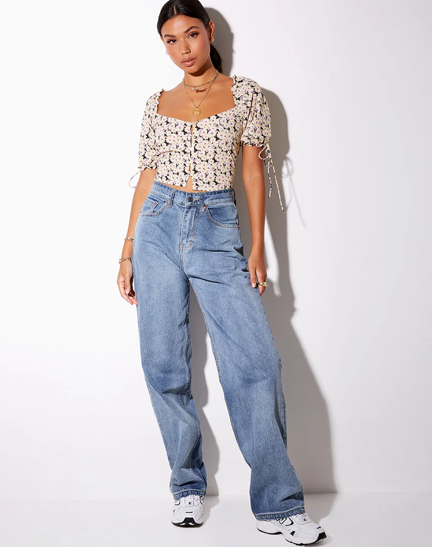 Flaba Crop Top in Daisy Day Cream - Image 3