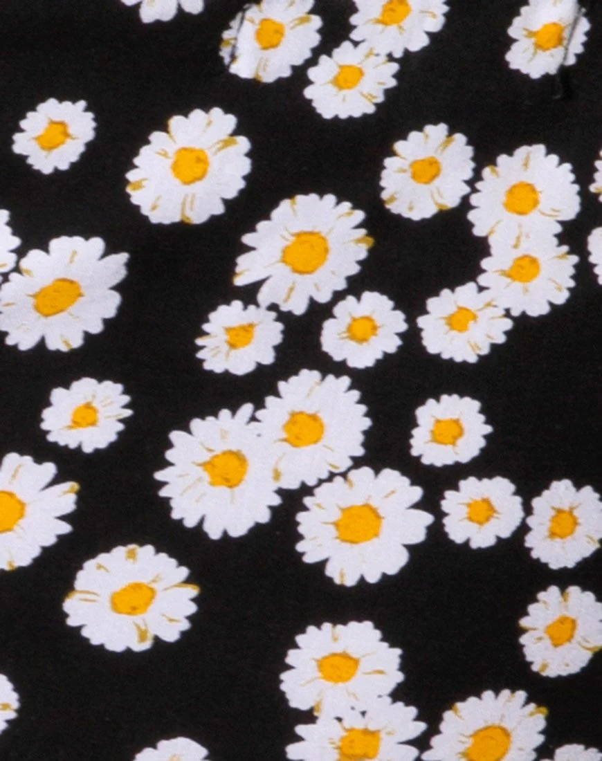 Flaba Crop Top in Mini Daisy Black - Image 6
