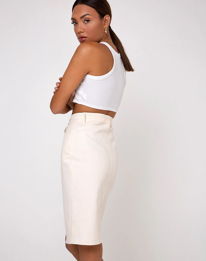 Flasa Midi Skirt in Ecru - Image 2