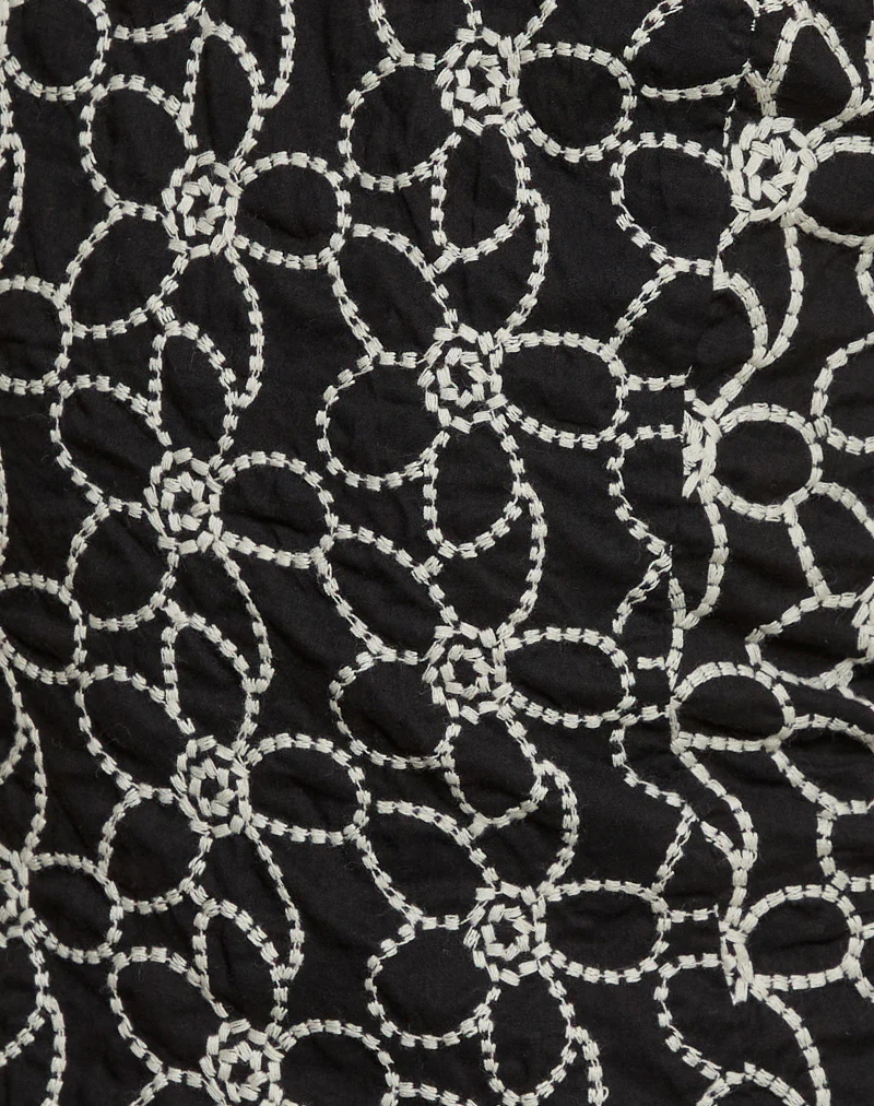 Florina Cami Top in Embroidery Flower Black - Image 6