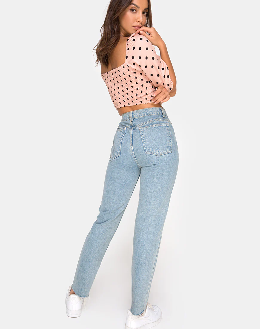 Flory Crop Top in New Polka Nude - Image 4
