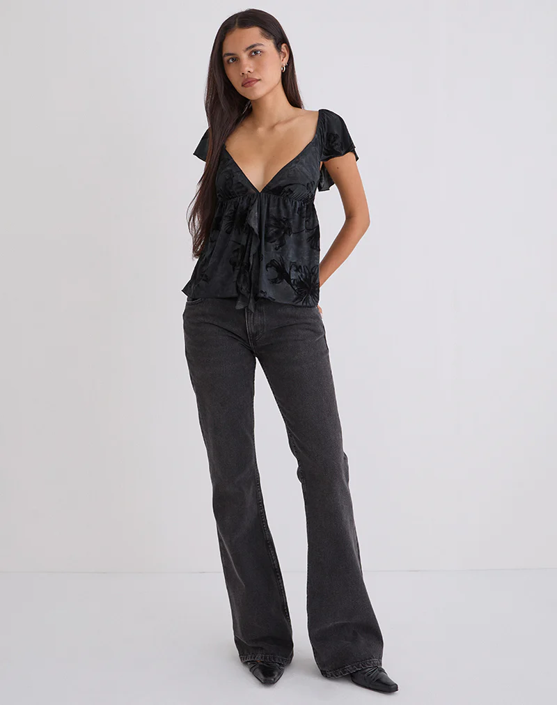 Fonzie Cami Top in Burnout Velvet Grey - Image 3