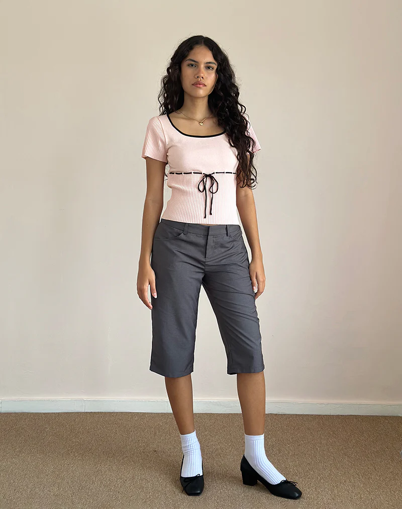 Frauke Top in Blush Pink with Black - Image 3