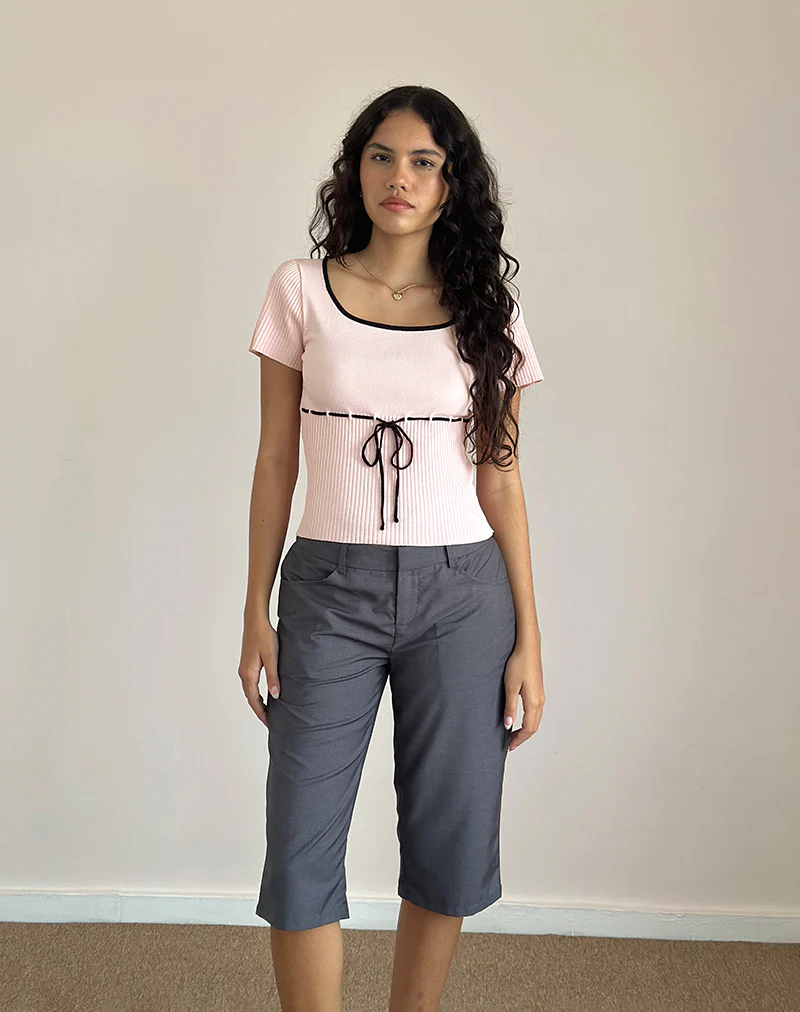 Frauke Top in Blush Pink with Black - Image 4