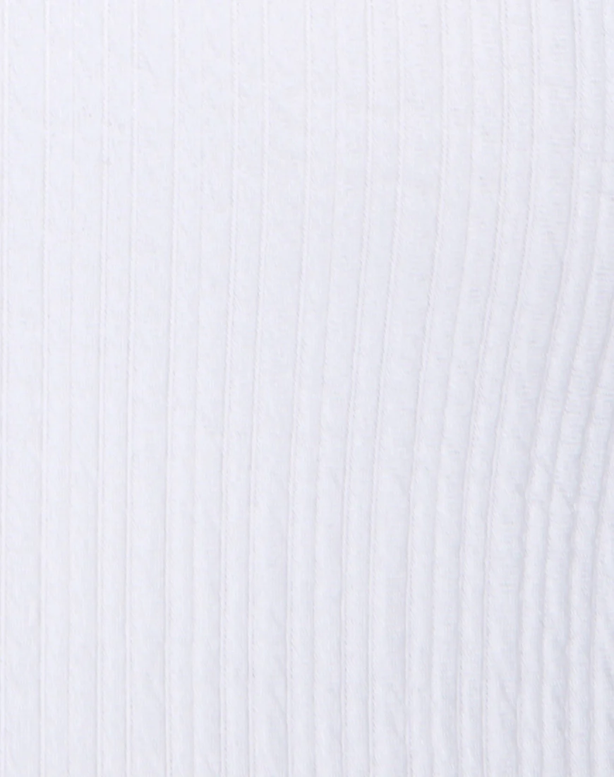 Freja Bodycon Dress in Multi Rib Ivory - Image 5