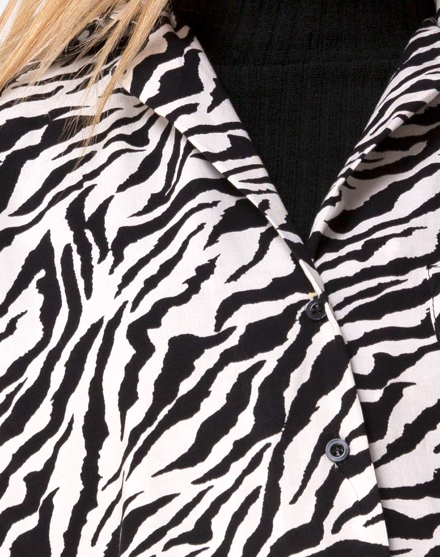 Fresia Mini Dress in 90's Zebra Black and White - Image 5