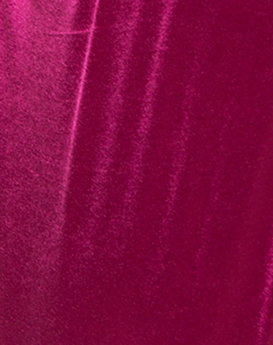 Gaddass Bodice in Shiny Spandex Cerise - Image 5